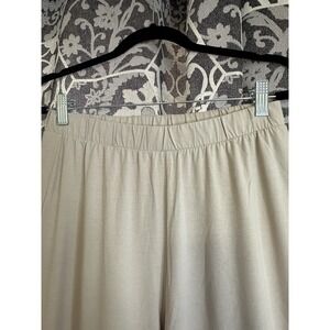 Touché Collection Medium Elastic Waist Cotton Beige Women's Pants Soft Material